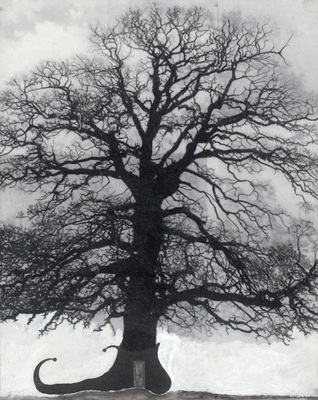 Het Muziekbos - Drawing of Old Trees on Wintry Days during 2007-2014