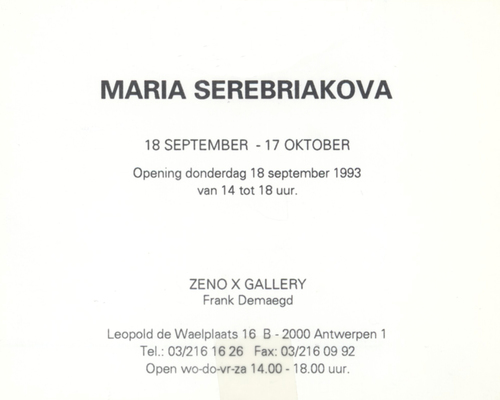 ZENO X GALLERY - Maria Serebriakova - Maria Serebriakova