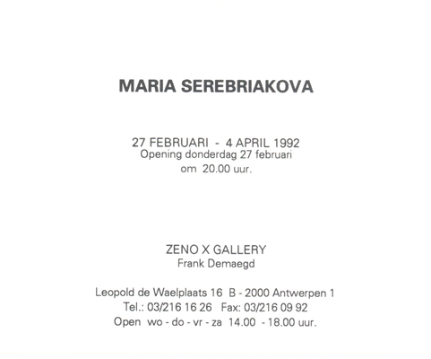 ZENO X GALLERY - Maria Serebriakova - Maria Serebriakova