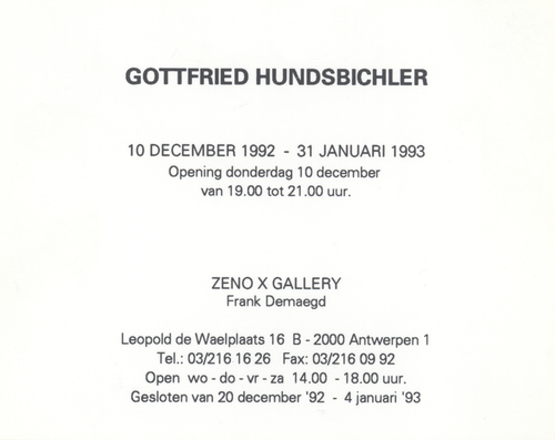 ZENO X GALLERY - Gottfried Hundsbichler - Gottfried Hundsbichler