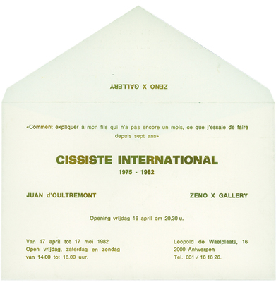 ZENO X GALLERY - Cissiste International - Juan d'Oultremont
