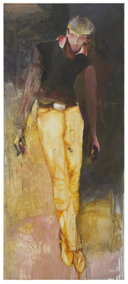 As I descended into impassible waters I no longer felt guided by the ferrymen - Johannes Kahrs - untitled (man with golden trousers)
