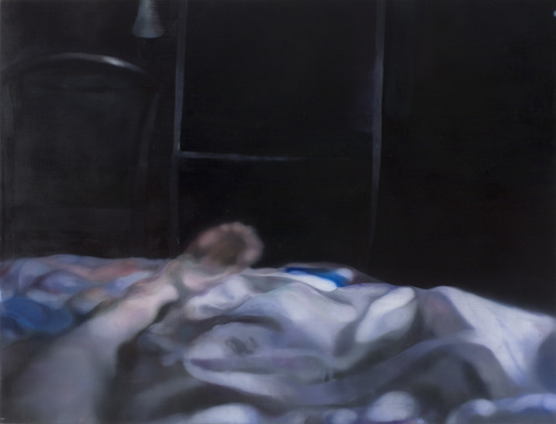 I can’t think of the finish - Johannes Kahrs - untitled (leg on bed - war während des küssens augelöscht?)