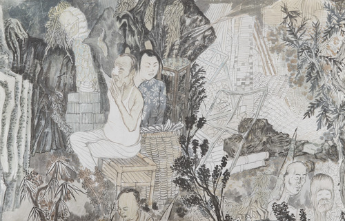 Great news comes from the collective farm - Yun-Fei Ji - A Family of Scavengers