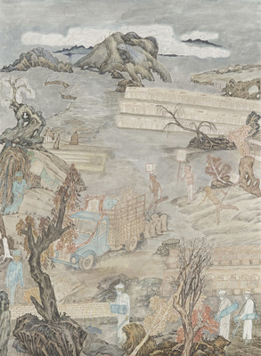 Great news comes from the collective farm - Yun-Fei Ji - After the Great Leap