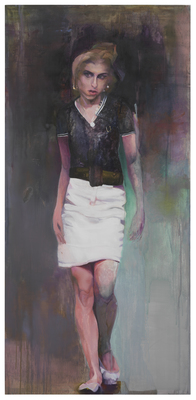 As I descended into impassible waters I no longer felt guided by the ferrymen - Johannes Kahrs - untitled (figure gray green)