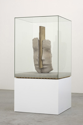 Mark Manders - Dry Clay Head on Concrete Floor