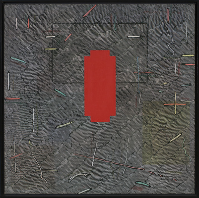 Jack Whitten - Red Cross for Naomi
