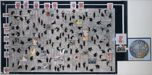 Collages als commentaren bij: “Het leven zelf” - Doolhof (Labyrinth)